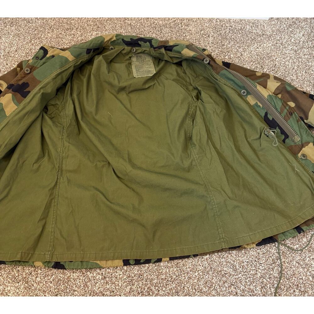 Vintage US Army M-65 Woodland Camo Field Jacket Original 1988 Liner Med Reg - Picture 6 of 16